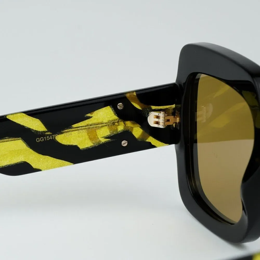 NEW Gucci GG1547S 004 Black Brown Women Square Sunglasses GG 1547S